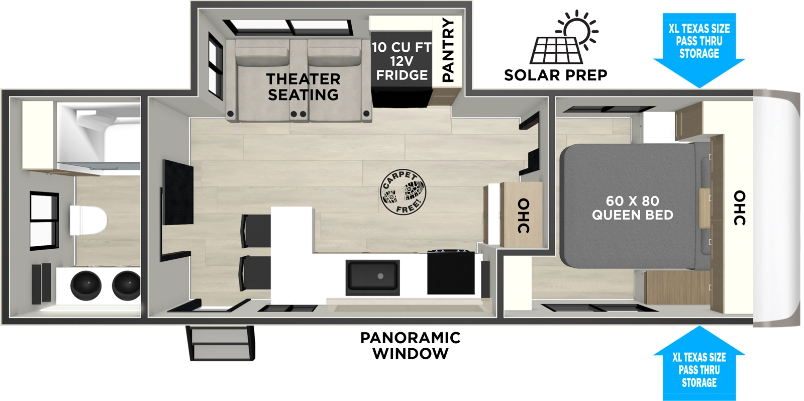 Heritage Glen Travel Trailers 24RBHL Floorplan